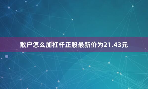 散户怎么加杠杆正股最新价为21.43元